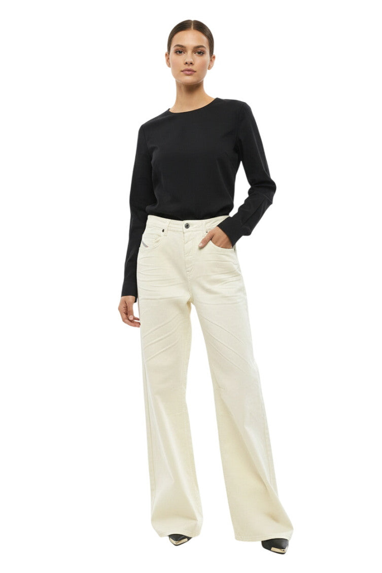 White Straight High Rise Jeans 1