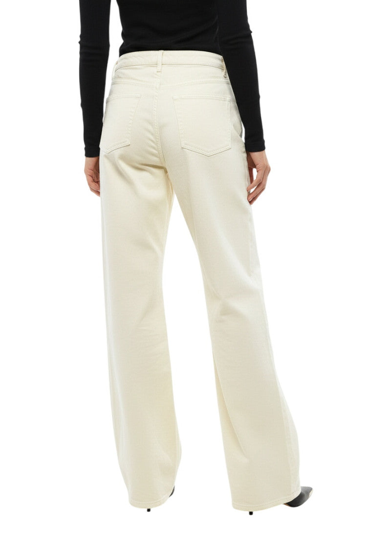 White Straight High Rise Jeans 2
