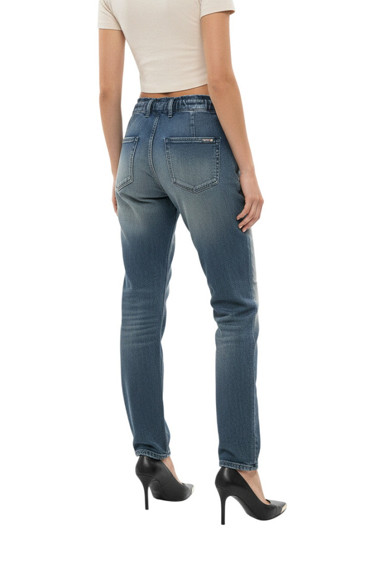 Blue Relaxed Mid Rise Jeans 2