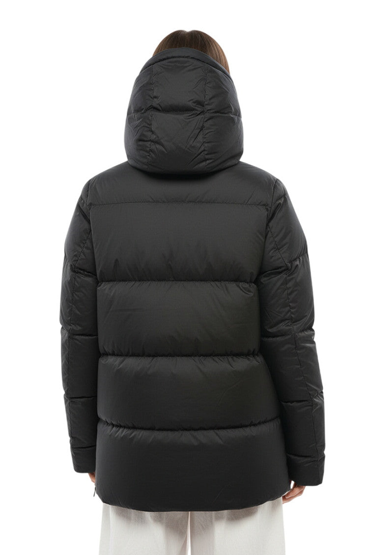 Black Quilted Hood Jacket 2
