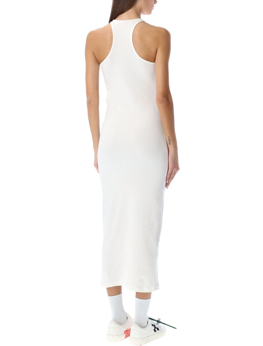 White Halter Neck Midi Dress 2