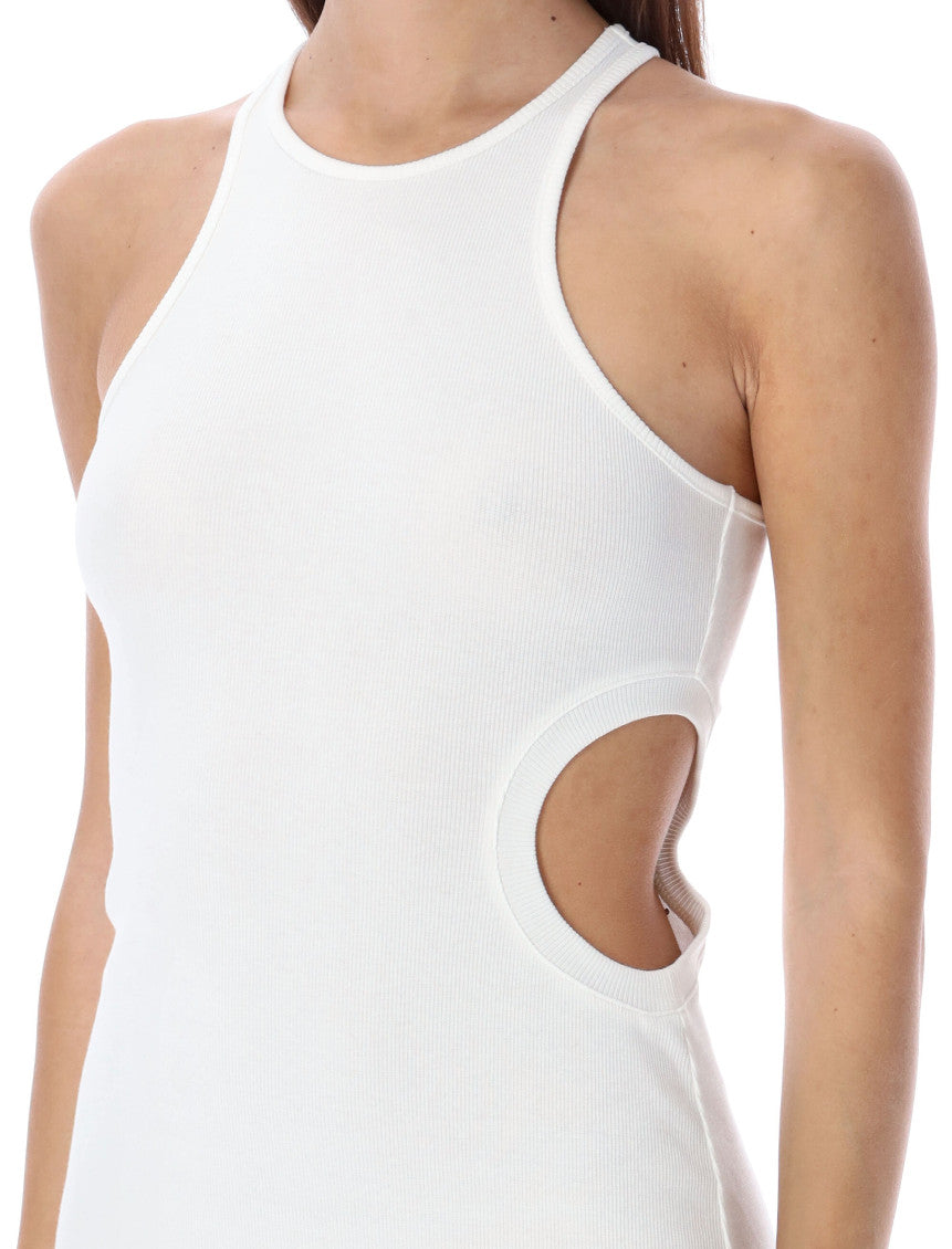White Halter Neck Midi Dress 5
