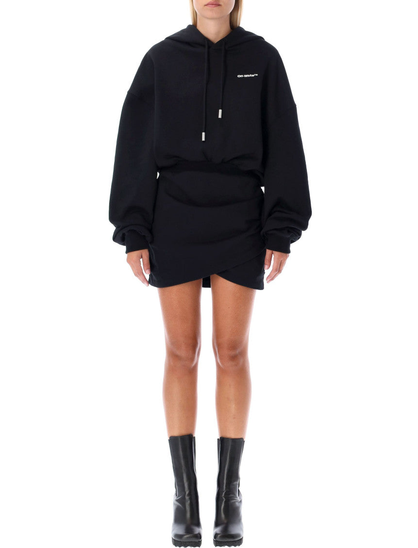 Black Logo Hood Mini Dress 1