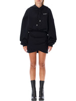 Black Logo Hood Mini Dress 1
