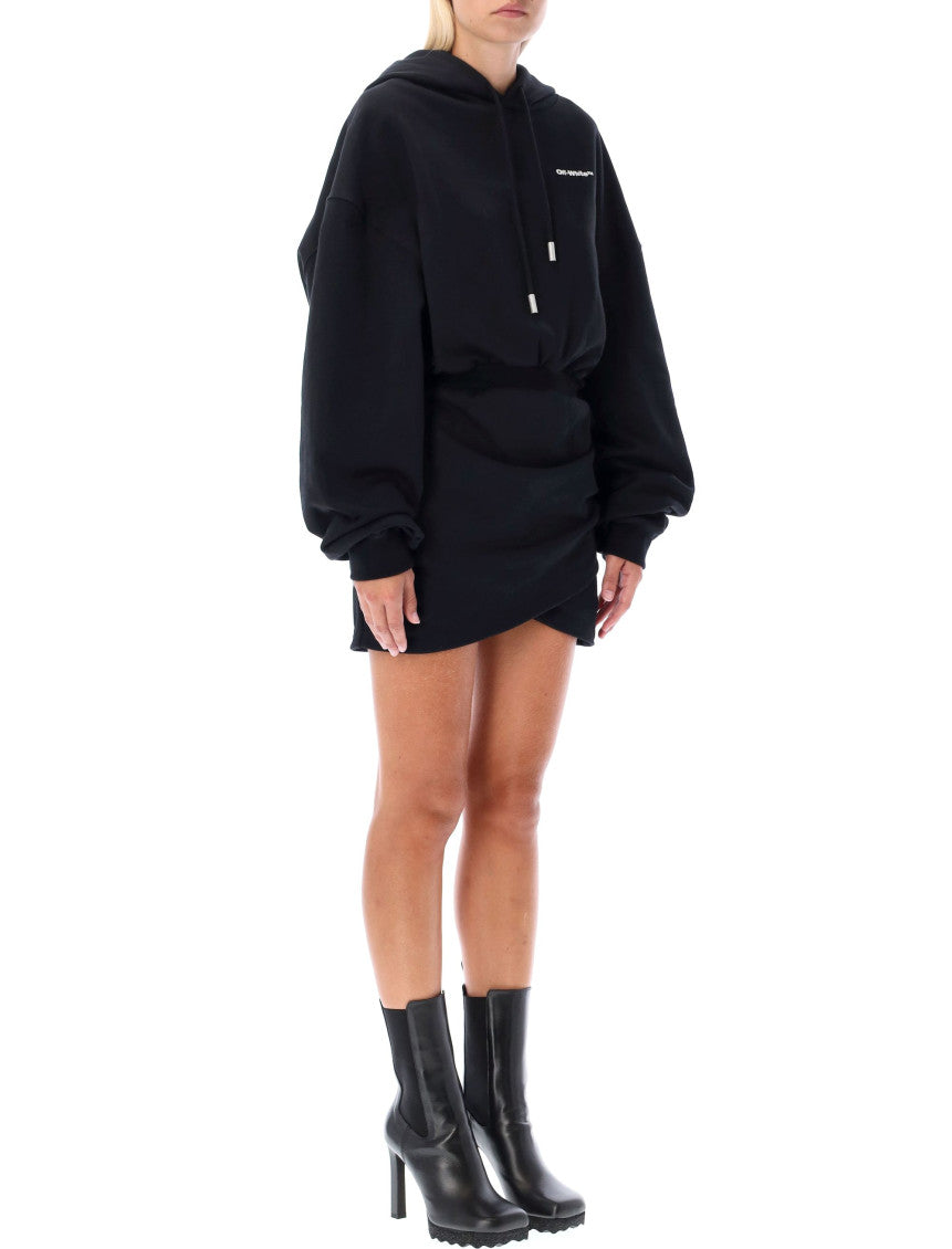 Black Logo Hood Mini Dress 3