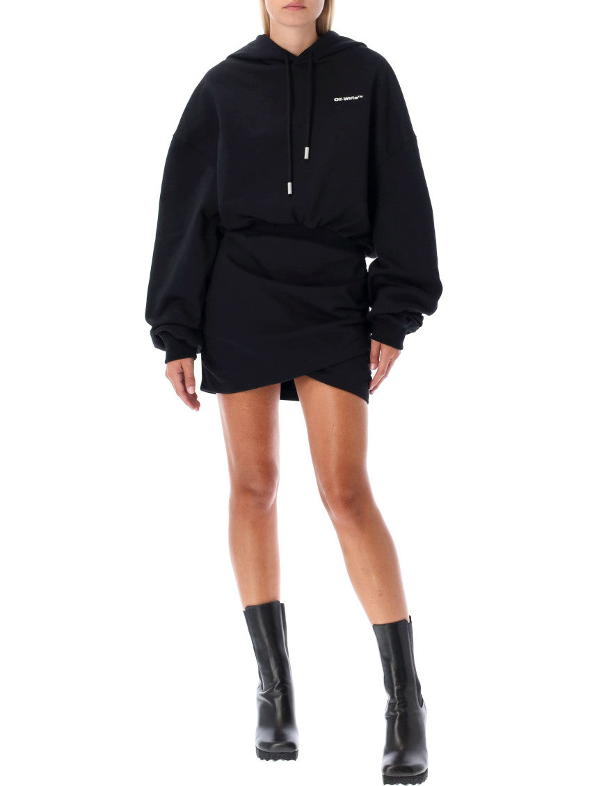 Black Logo Hood Mini Dress 4