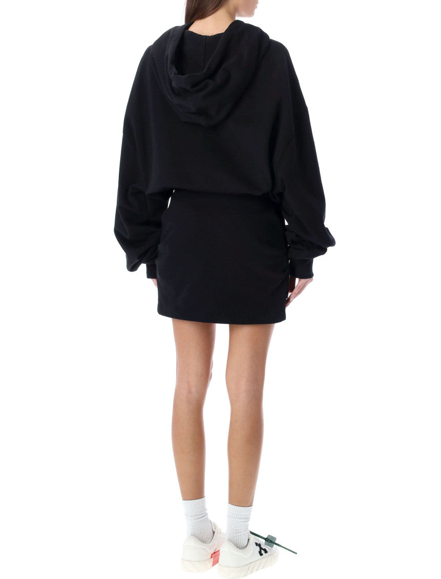 Black Logo Hood Mini Dress 2