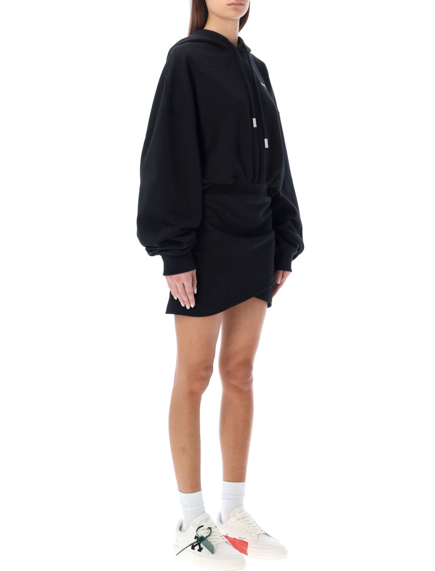 Black Logo Hood Mini Dress 3