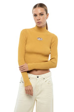 Yellow Knitted Turtle Neck Sweater 1