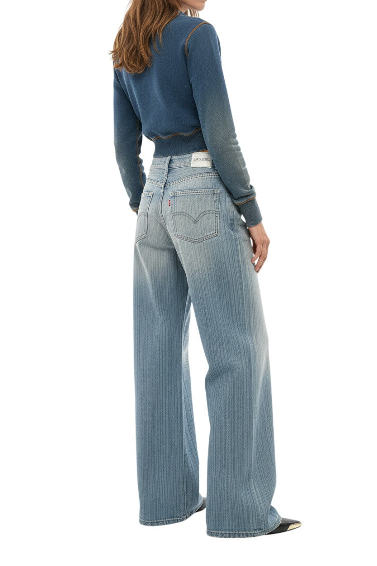 Blue Loose Low Rise Jeans 2