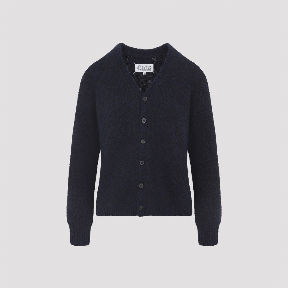 Navy Blue Wool Blend Cardigan 3