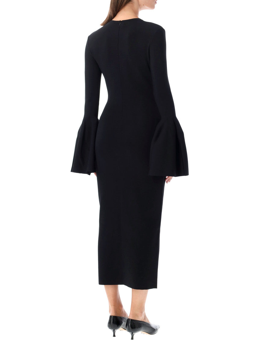 Black Crew Neck Midi Dress 2