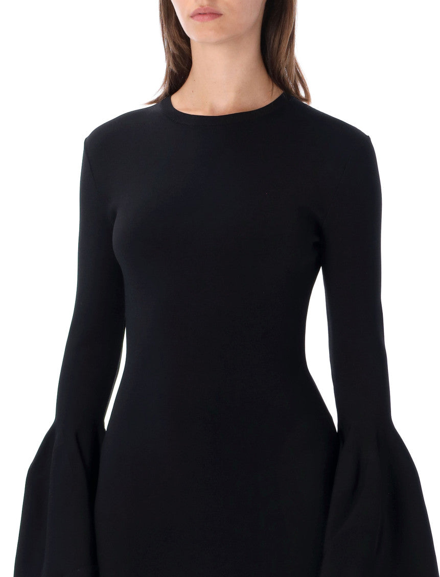 Black Crew Neck Midi Dress 3