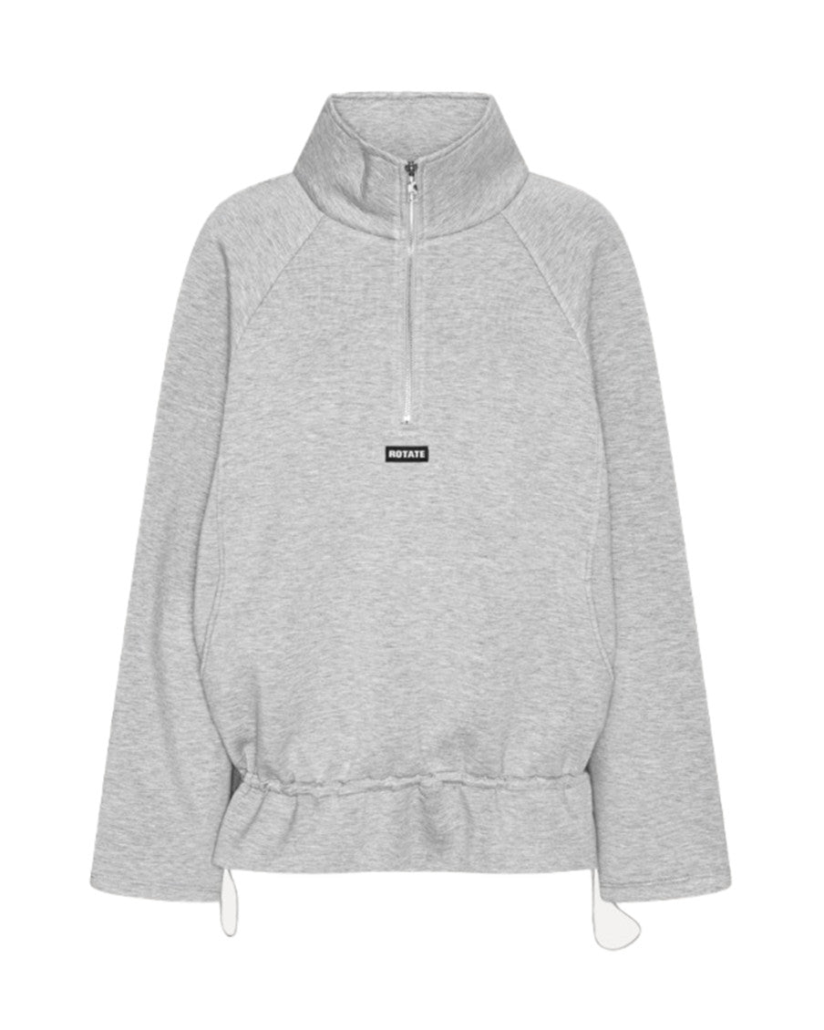 Grey Logo Mock Collar Sweatshirt 1