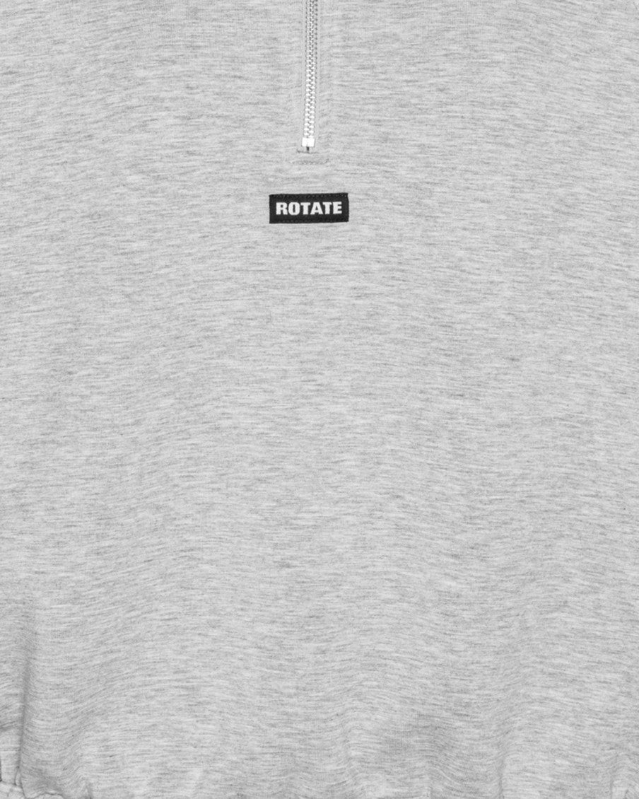 Grey Logo Mock Collar Sweatshirt 4