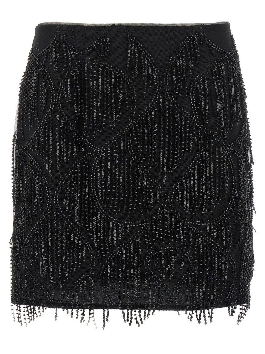 Black Sequins Mini Skirt 1
