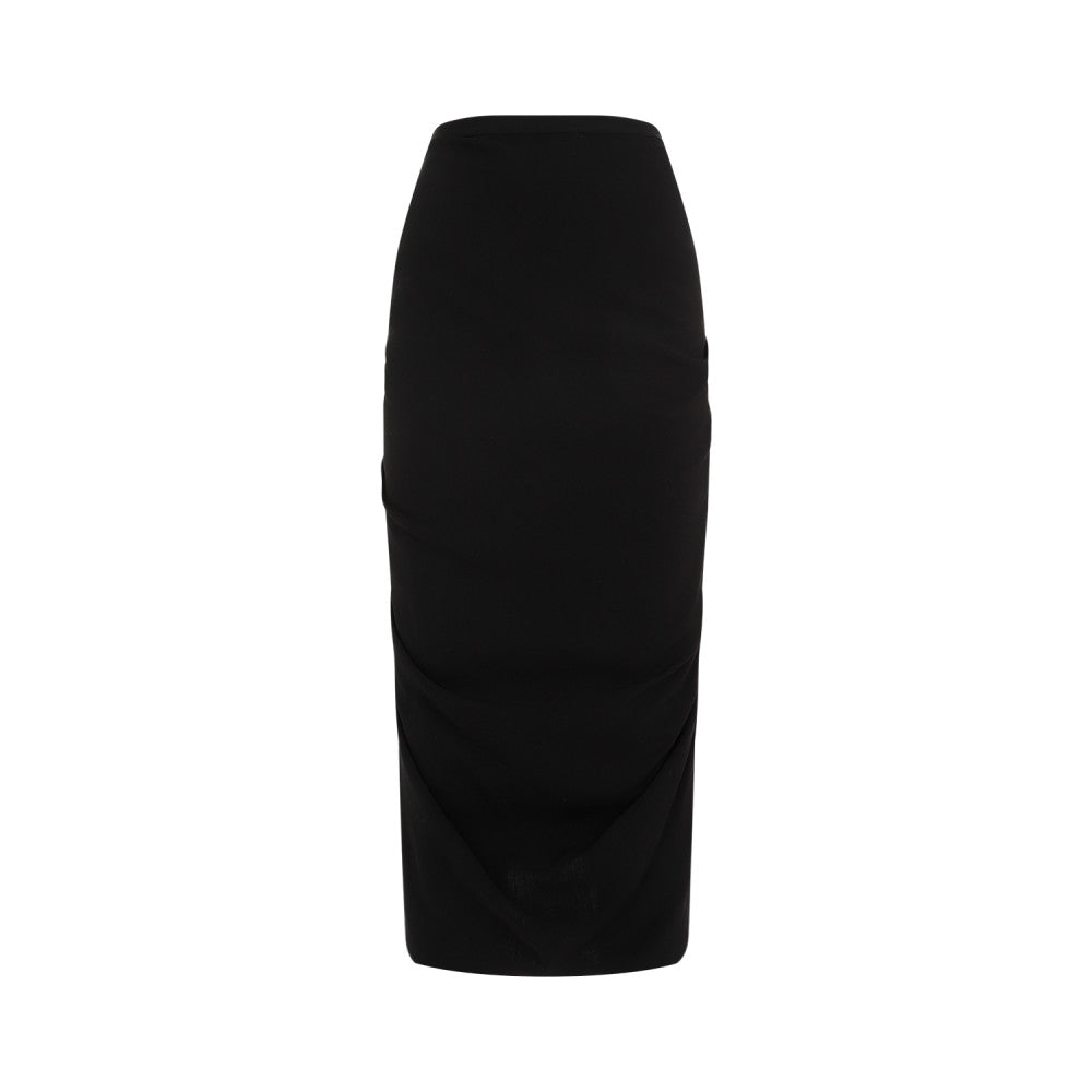 Black Sonata Wool Midi Skirt 1