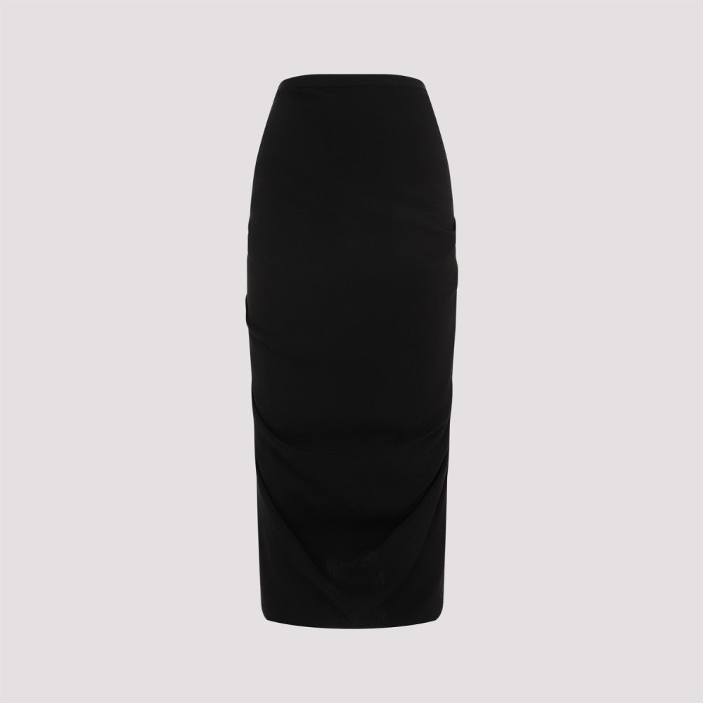 Black Sonata Wool Midi Skirt 2