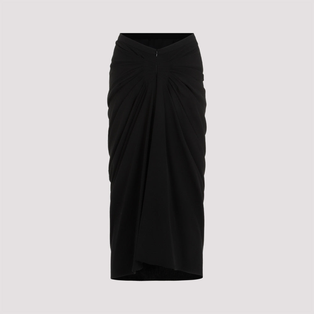 Black Sonata Wool Midi Skirt 4