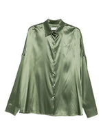 Green Casia Oversized Silk-satin Shirt 1