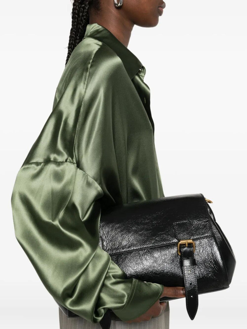 Green Casia Oversized Silk-satin Shirt 3