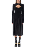 Black Mock Collar Midi Dress 1