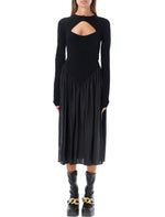 Black Mock Collar Midi Dress 1