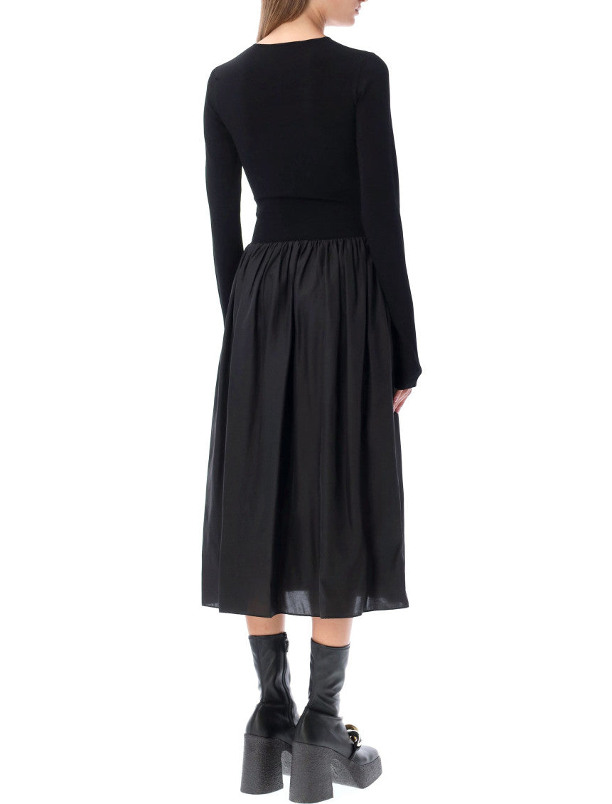 Black Mock Collar Midi Dress 2