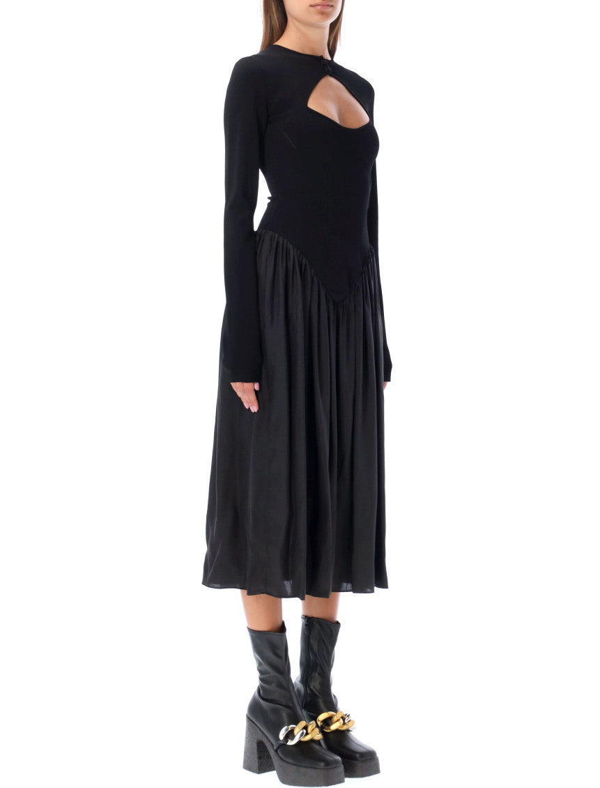 Black Mock Collar Midi Dress 3