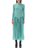 Blue Mock Collar Midi Dress 1