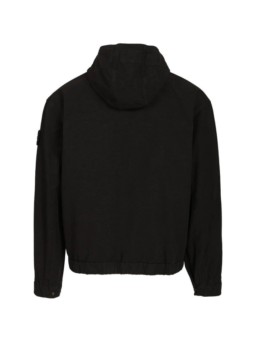 Black Solid Zip Up Hoodie 2