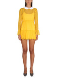 Yellow Crew Neck Collar Mini Dress 1