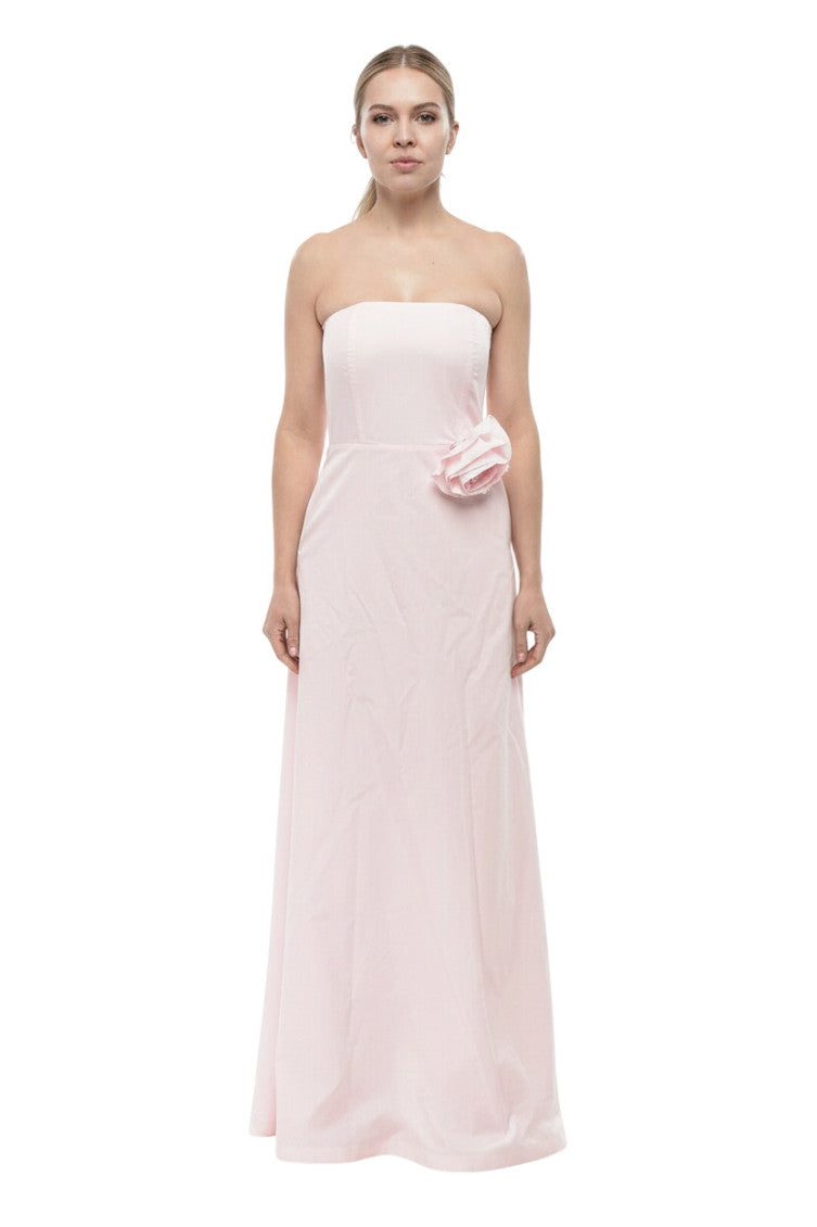 Light Pink Strapless Maxi Dress 1