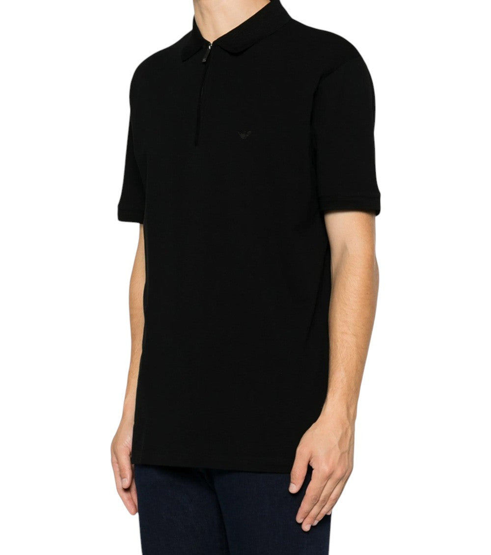 Black Half Zip Logo Polo 2