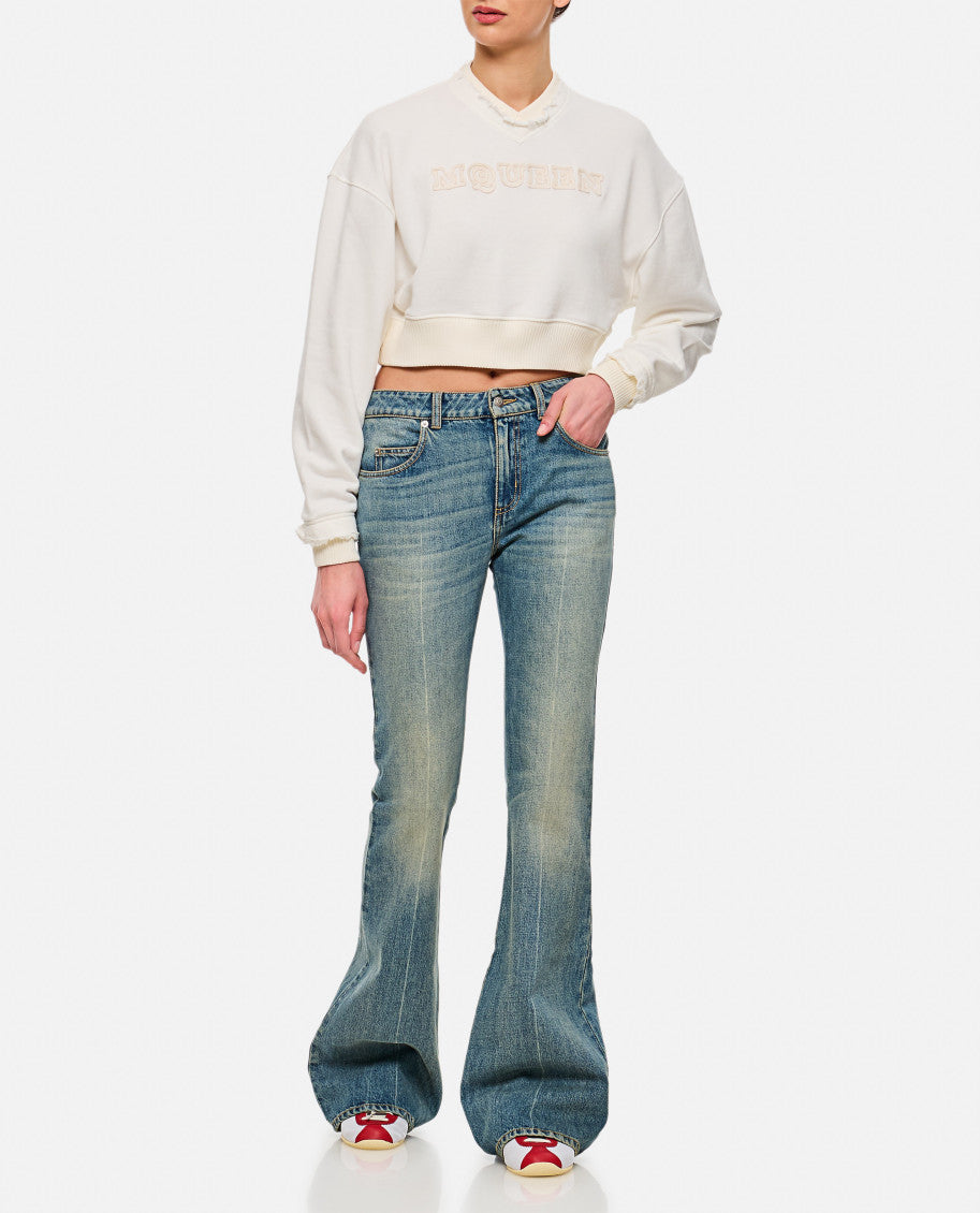 White cropped sweatshirt 2