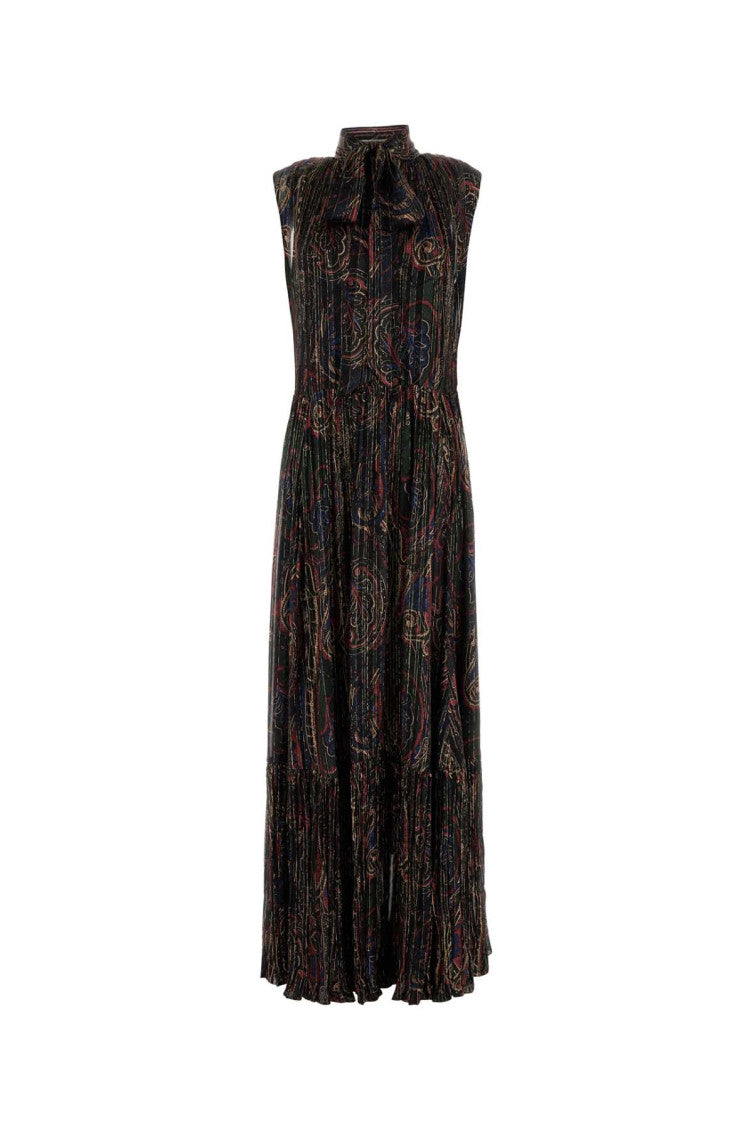 Multicolor Pleated Tiered Paisley-print 1