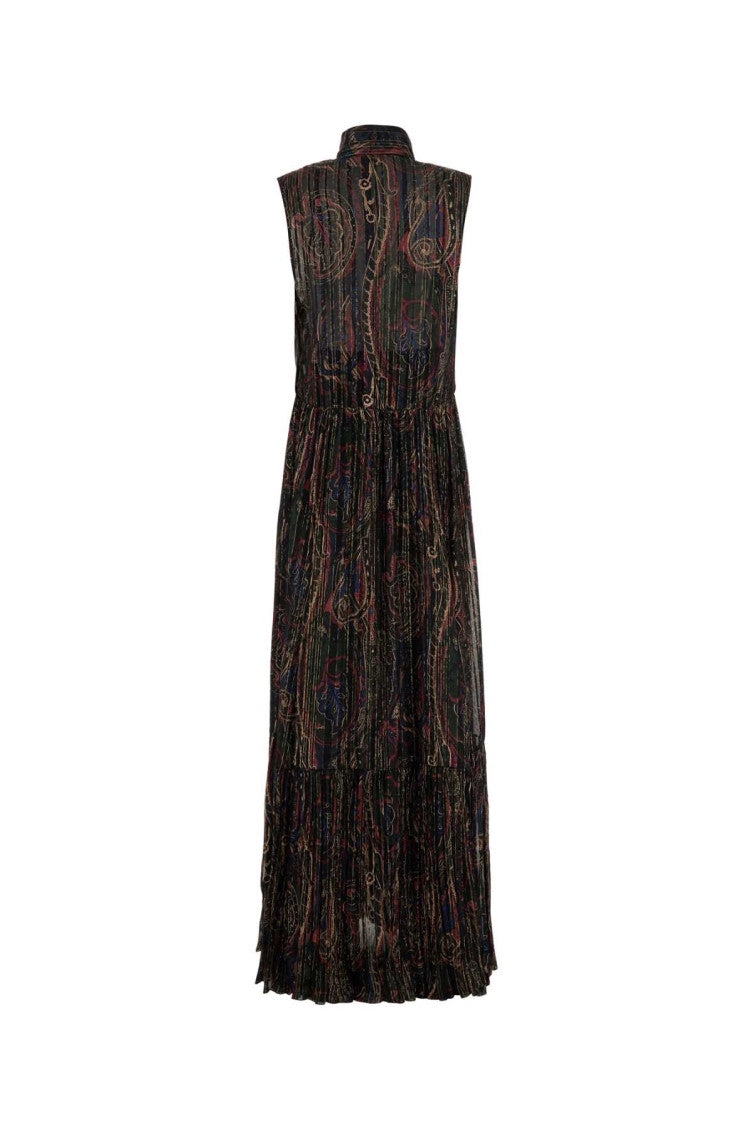 Multicolor Pleated Tiered Paisley-print 2