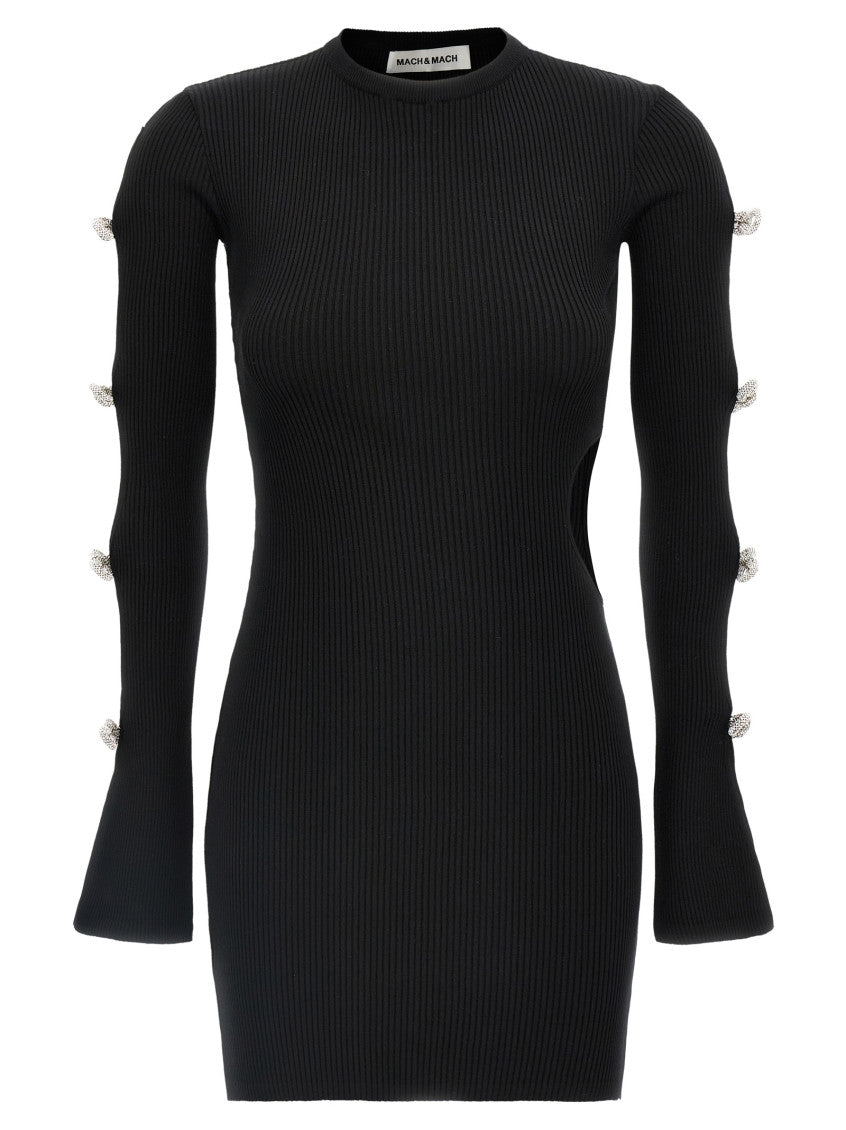Black 'Cut-Out Crystal Bow' dress 1
