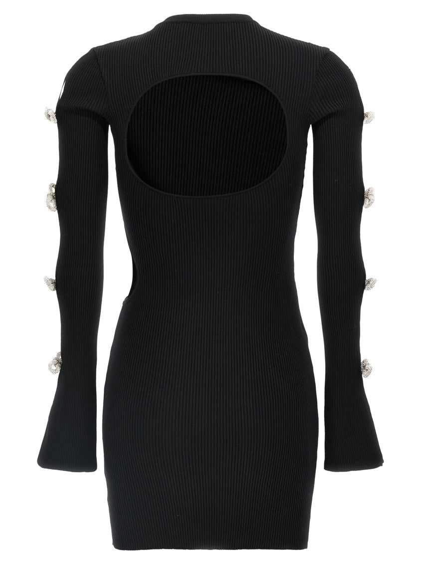 Black 'Cut-Out Crystal Bow' dress 2