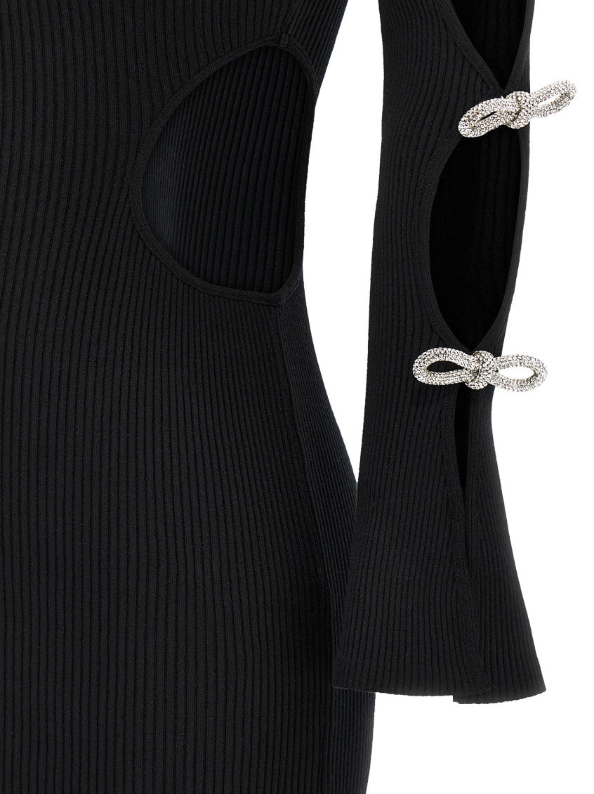 Black 'Cut-Out Crystal Bow' dress 4