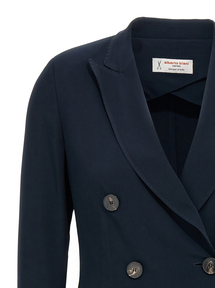 Dark Blue Double-breasted  Blazer 3