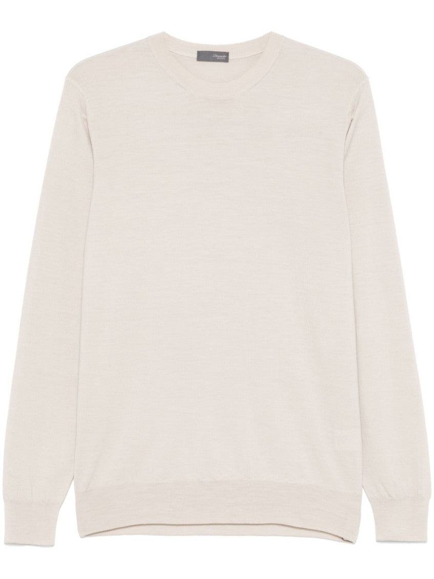 Beige Wool sweater with full neck 1