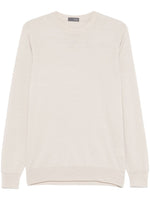 Beige Wool sweater with full neck 1