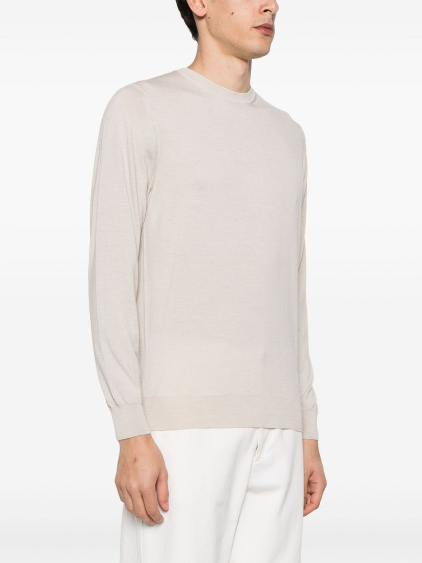 Beige Wool sweater with full neck 2
