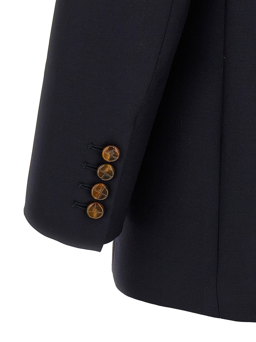 Blue Double-breasted Blazer 4