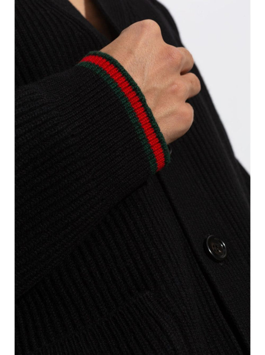 Black Web Decoration Cardigan 3