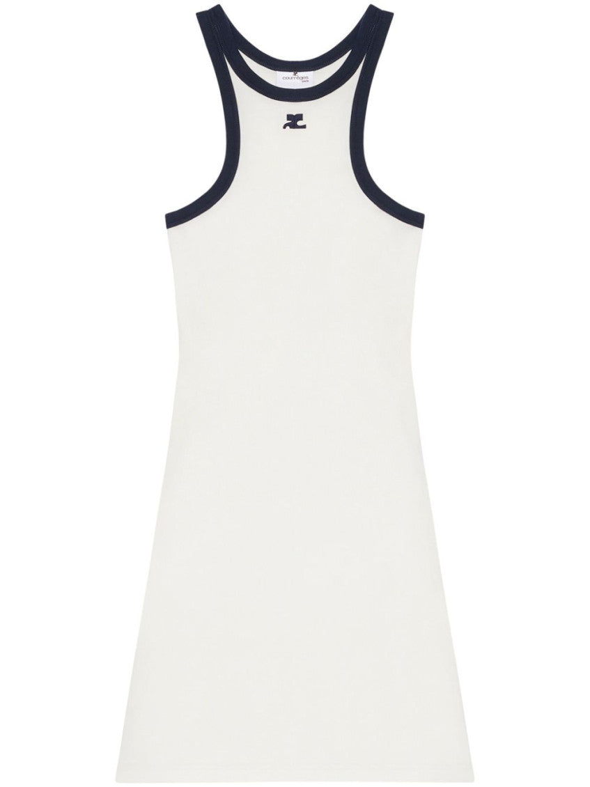 White Cotton Scuba Dress 1