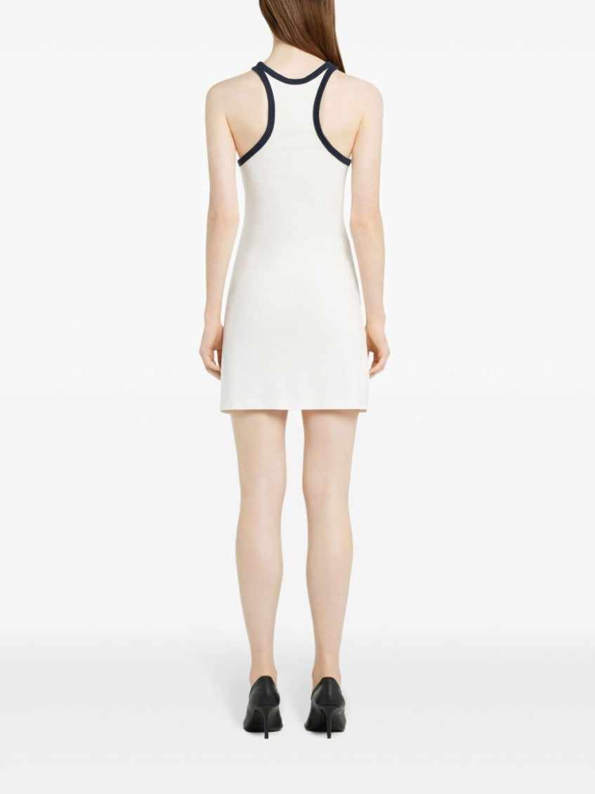 White Cotton Scuba Dress 3