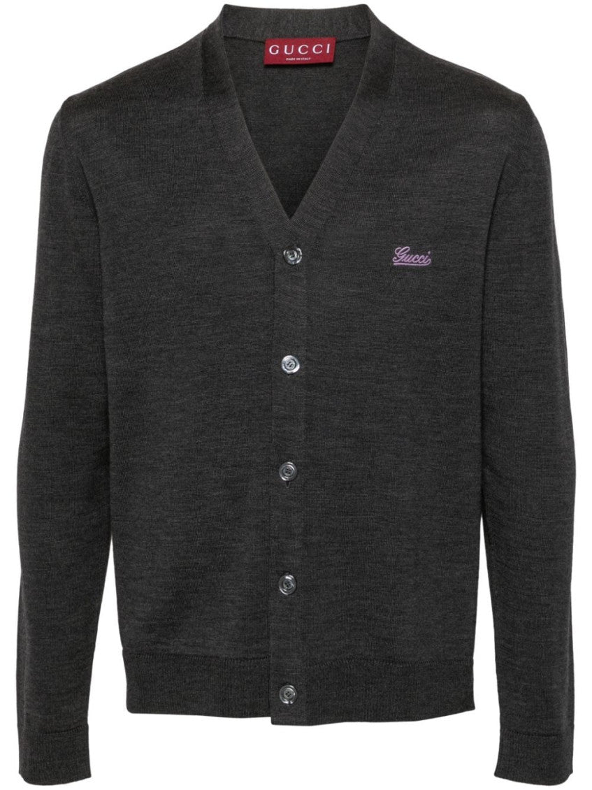 Dark Grey Wool Cardigan 1