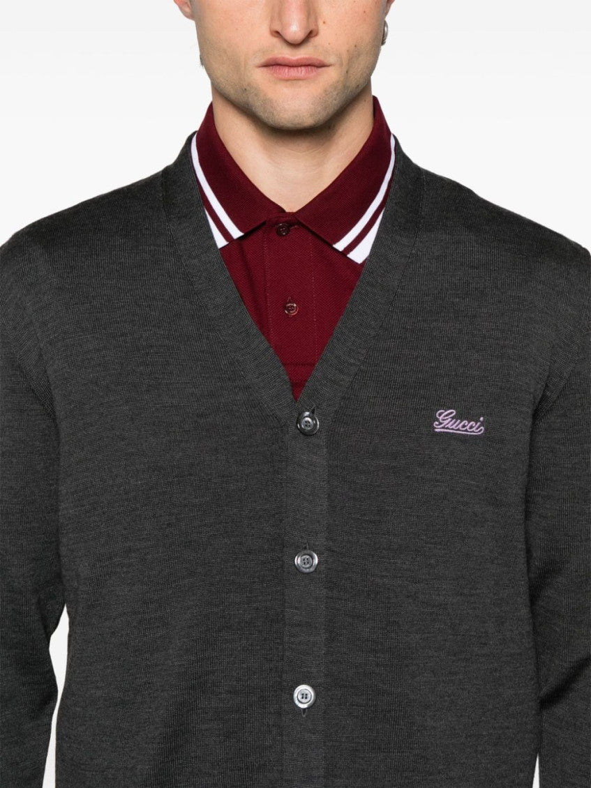 Dark Grey Wool Cardigan 2